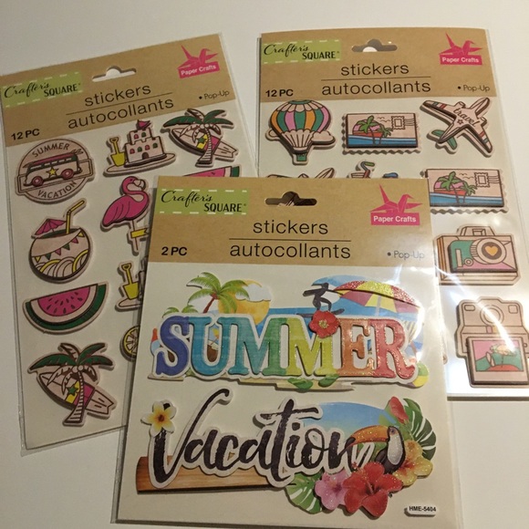 crafters square Art Crafters Square Vacation Stickers Set Scrapbook